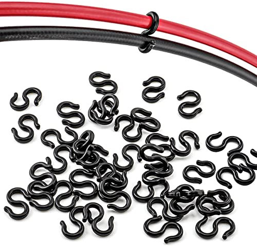 100 Stück Fahrrad S-förmige Kabelclips Kunststoff S-Haken Kabel Clips für Fahrradbremskabel