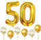 COLOFALLA 14 Pcs XXL Luftballons Zahlen 50 Goldene Hochzeit Deko Folienballons Gold Weiß 50. Geburtstag Frau Mann Ballons 50. Hochzeitstag Jubiläum Jahrestag Party Deko