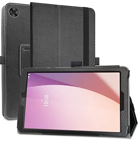 MAMA MOUTH Kompatibel mit Lenovo Tab M8 4th Gen Hülle,Schutzhülle mit Hochwertiges PU Leder Tasche Case für 8 Lenovo Tab M8 (4th Gen) TB300FU Tablet(Not fit Tab M8 3rd Gen / 2nd Gen),Schwarz