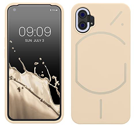 kwmobile Hülle kompatibel mit Nothing Phone (1) Hülle - Silikon Handy Case - Handyhülle weiche Oberfläche - kabelloses Laden - Zuckerguss
