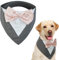 Kuoser Hundehalstuch,Halstuch Hund,Hundehalstuch Weihnachten,Hunde Halstücher,Hundefliege，Fliege für Hunde,Hundehalstuch Große Hunde,Hunde Smoking Bandana,Grau L