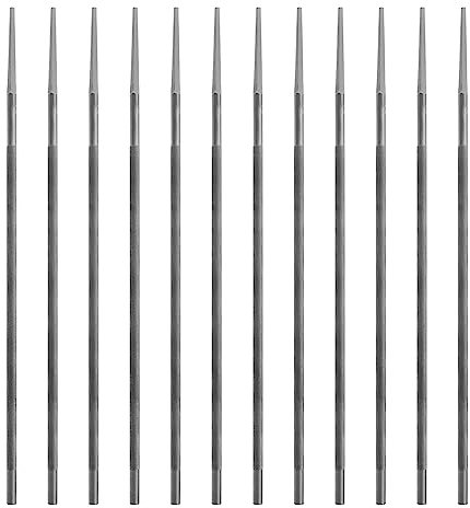 Be In Your Mind 12pcs Lime à Tronçonneuse Ronde en Acier Scie à Chaîne Lime Tronçonneuse Accessoires pour Pas de Chaîne 3/8 Lime à Aiguiser Tronçonneuse 5.2x200mm, Argent