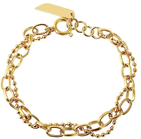 Akzent Caja Damen-Armband Edelstahl Karabinerverschluss 5030541 (goldfarbig)