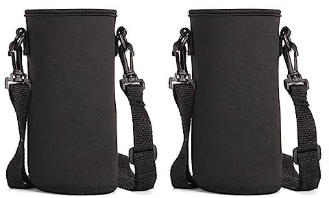TSHAOUN 2pcs 750ml Outdoor Sport Bouteille d'eau Bouilloire Transporteur Néoprène Housse de Transport Sac avec bandoulière Porte-Bouteille d'eau pour Camping Randonnée Course à Pied