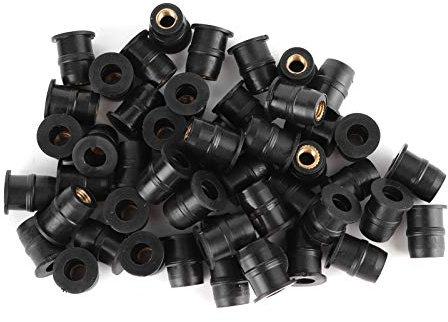M5 Gummimuttern, Dadi in Gomma M5 5mm Metrico Moto Parabrezza Carenatura Dado Fissaggio Strumento di Fissaggio 100 Pezzi Strumento in Ottone (UN (50 pezzi))