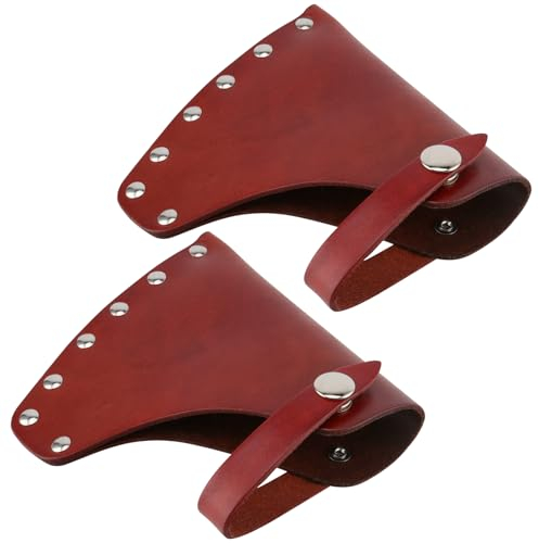 HOZEON Axtscheide aus Leder, Beilscheide, Axt-Kopfbedeckung mit Schlaufen, Axtschutz für Outdoor, Camping und Holzfäller, 2 Stück