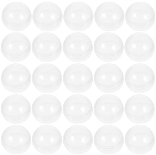 Warmhm Kaugummi-Automaten-Kapsel 100 Stück Leere Runde Kapseln Kleine Kugeln Mini-Kunststoff-Preisbehälter Befüllbare Überraschungsball-Box für DIY-Partygeschenke Ornamente 32 Mm
