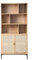 Calicosy - Bücherregal 6 Fächer 2 Türen Rattan - Holzoptik - Bibliothèque - Metalloberflächen - Regale, Schränke - Wohnzimmer, Salon, Schlafzimmer - Exotisches Industrial Design - B80 x T35 x H175 cm
