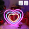 Herz-Neonschild, Herz-Neonlicht, batteriebetrieben oder USB-betrieben, LED-Neon-Herzlicht, Ohr-Neon-Regenbogen-Lichtschild für Party, niedliche Valentinstag-Dekoration und Geschenk, Heimdekoration