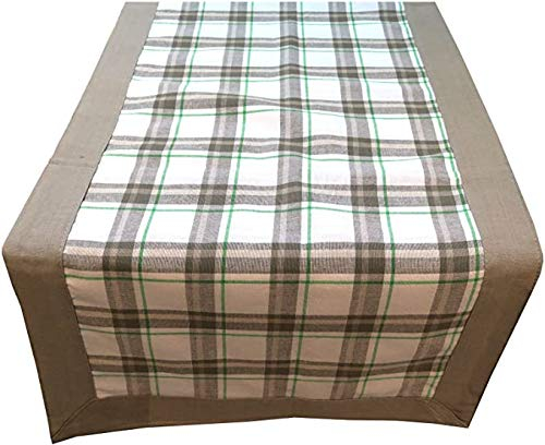 Boltze Tischläufer braun beige grün kariert 140 x 40 cm Tischdecke Landhausstil