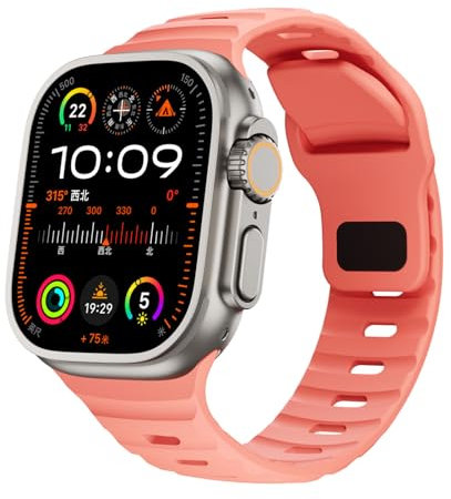 RYLIXAR Correa de Silicona Compatible con Apple Watch Ultra/Series 10/9/8/7/6/5/4/3/2/1/SE, 38-49mm, Deportiva (Rosa, 38mm/40mm/41mm/42（series 10）)