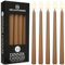 DECO EXPRESS Stabkerzen Set 6er, 10, 15 oder 50er, Lange Brenndauer bis zu 8 Std, Geruchslos (Braun - 15er Pack)