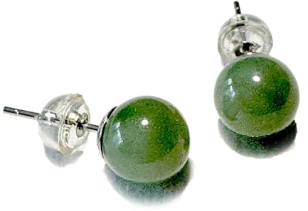 Jade nephrit grün Edelstein Ohrringe Ohrstecker 925 Echtsilber