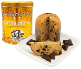 Chiostro di Saronno Panettone Artigianale con Gocce di Cioccolato Mini 100 g, Panettone a Lenta Lievitazione, Panettone con Cioccolato, Senza Canditi e Senza Uvetta, Confezione Latta Oro