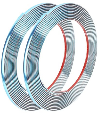 Dfuqanb 2 Stücke Chrom Zierleiste Auto Chromleiste 6mm*5m, Zierleisten Selbstklebend Universal Chromzierleiste, Zierleiste Chrom, für Auto -Körperfenster bei der Außendekoration (5m, 6 mm)