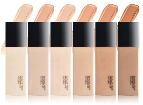 Make-up flüssig Liquid Foundtion Foundation 24H Manganhaltend Mattierend, Matt, Vegan (01#-06#, Je größer die Zahl, desto dunkler die Farbe) (1 Pack, 21ml)