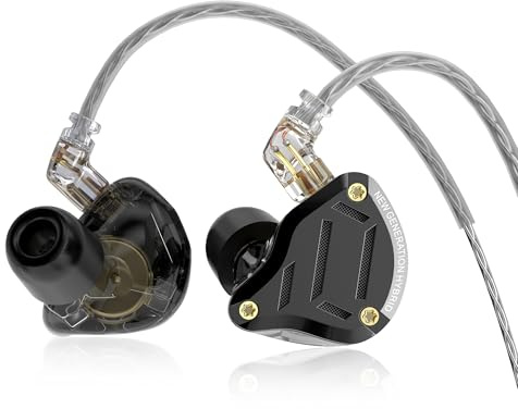 KZ ZS10 Pro 2 in-Ear Monitor, driver ibridi 4BA+1DD con 4 interruttori di accordatura, isolamento acustico dei bassi HiFi IEM, chiarezza in tutte le frequenze, suono stereo confortevole, auricolari