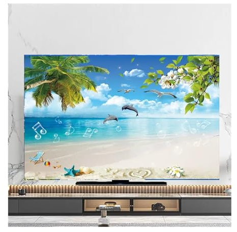 GSJNHY Schutzhülle für den Fernseher TV-Abdeckung, Staubschutz, Handtuch, 43 Zoll, 55 Zoll, 50 Zoll, 65 Zoll, hängende LCD-Abdeckung, mehrere Größen, universelle Dekoration(07,40-43inch(100x59cm))