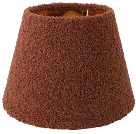 Plüschstoff Lampenschirm, E14 E27 Konischer Lampenschirm, Stoff Lichtschirm, Kleiner Tisch Lampenschirm, Decken Anhänger Schirm, Tischlampenschirm für Tischlampe (Kaffee)