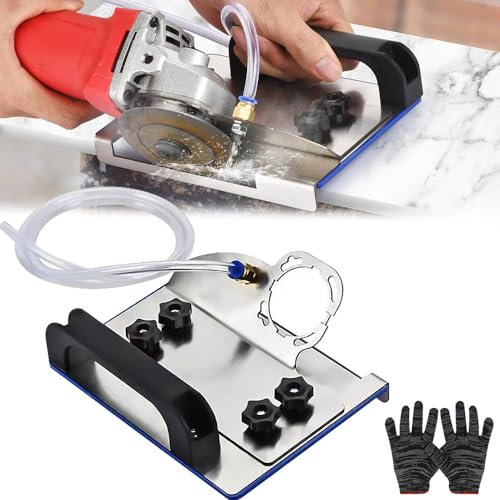 Vmxlso Angle Grinder Stand for Tile 45° Chamfer Cutting, Tile 45 Degree Cutting Tool, 45 Degree Angle Grinder Holder with Gloves, 45 Degree Tile Chamfer Tool for 100/115/125 Type Angle Grinders