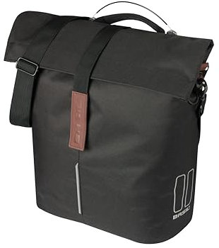 Basil City Shopper MIK Studs - 14-16L, Schwarz, Wasserabweisend, Inkl. MIK Studs-System, Ideal für Stadtfahrten und Einkäufe