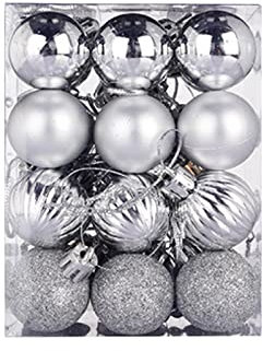 Bolas de Navidad, Adornos Arbol Navidad, 24 Colgantes Decoracion con Bola Natal Blanco Decoração Navideños Enfeites de árvore Navideñas para Decoración, Christmas Decorations, Boda, Fiesta