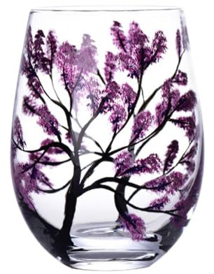 Verres à vin peints à la main,Verres à vin peints Verres à vin créatifs peints en forme d'arbre quatre saisons | Verres à vin colorés feuilles d'automne fleurs saisons