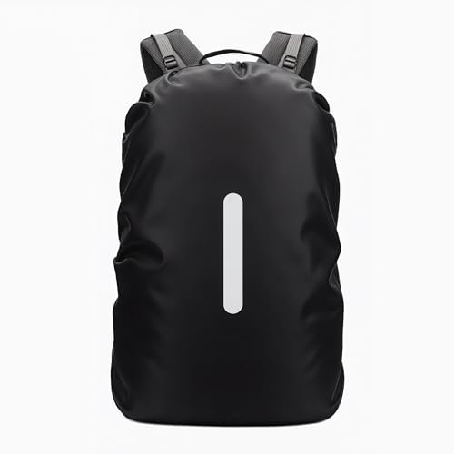 Lammcou Copri Zaino per Pioggia scolastici, Copertura Impermeabile Backpack Rain Cover con riflettori e Cinghie Incrociate Antiscivolo per Escursionismo,Campeggio e Ciclismo (Nero, L: 40-50L)