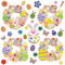 8 Stück Ostern Kränze Basteln Kinder, Kreative Ostern Bastelset Kinder mit Huhn Hase Moosgummi Selbstklebend Sticker DIY Osterelemente für Basteln Ostern Frühling