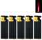 5X Sturmfeuerzeug Turboflamme Turbofeuerzeug Top Motive Turbo Flamme Feuerzeug mit Schutzkappe absolut windfest Gasfeuerzeug nachfüllbar (Black Rubber/Golden Cap)