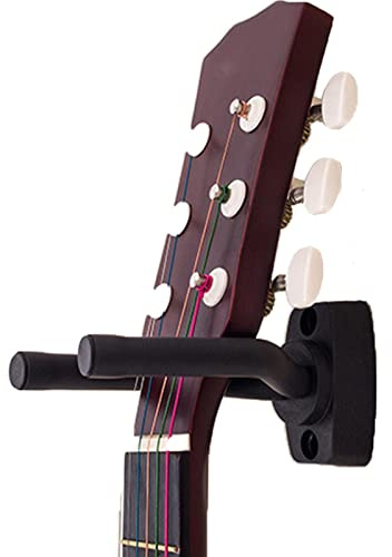 Soporte para guitarra – Soporte de pared para guitarra | Gancho de guitarra de 5.3 pulgadas, ganchos de pared para guitarra fácil de instalar, colgador de guitarra portátil, soporte de gancho de pared