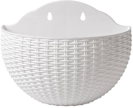 Generisch Dekorativer Blumenampel - Hängender Blumenkorb | Rattanimitat Wandblumentopf | Wandbehang Blumentopf | Hängender Pflanztopf | Blumenkorb Für Den Balkon Im Rattan Stil