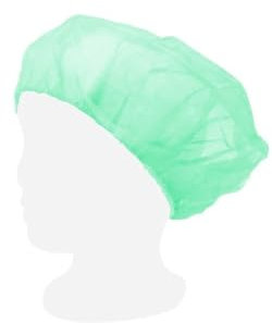 gef + medica - Cuffie Chirurgiche, Cuffia in Polipropilene Taglia Unica, Cuffia Capelli Per Cucina o Dentista, Strumento Igienico Medico, Cuffie Monouso per Capelli Uomo Donna (100, Verde)