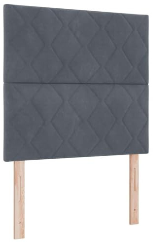 vidaXL Kopfteil Wandmontiert Geometrisch Dunkelgrau 100 cm Samt, Moderner, höhenverstellbarer Samt-Kopfteil für stylische Schlafzimmer, platzsparendes Design, schickes Möbelstück