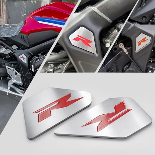 Midimttop Motorrad zubehör Für HO&N&DA CB650R/CBR650R CB 650R CBR 650R 2019-2025 Rahmen dekorative Abdeckung Karosserieverkleidung Schutzrahmen Seitenaufklebe rEmblem Abzeichen (Rot)