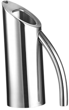 Fenteer Carafe à Eau Pichet de Service Cruche à Boissons Verseuse En Acier Récipient Moderne avec Poignée Ergonomique Adapté pour La Maison et Les Restaurant, 1l