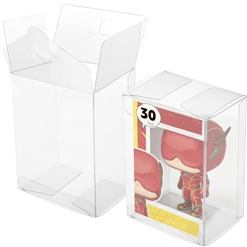 30 Stück Schutzhüllen kompatibel mit 4 Pop Figuren Schutzboxen Klarsicht-Vitrine für 4 Vinylfiguren stabile Aufbewahrungsbox zur Präsentation und Schutz