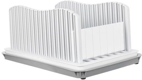 SMASOLO Toast Bread Slicer Adjustable Toast Slicer Kitchen Bread with Removable Tray Tool Cutter White