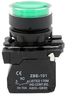 Interrupteurs à ressort à bouton-poussoir, indicateur rouge XB5-AW34M5 XB5-AW33M5 vert, voyant LED(XB5-AW33M5)