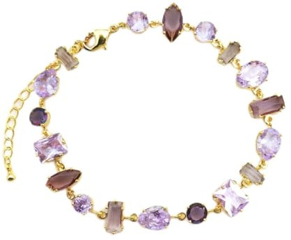 Elbella Hamburg Tennisarmband Damen Gold Bunt – Verstellbar mit Zirkonia Steinen Regenbogen – Schmuck Geschenk für Frauen & Freundin – Lichtallee-Kollektion