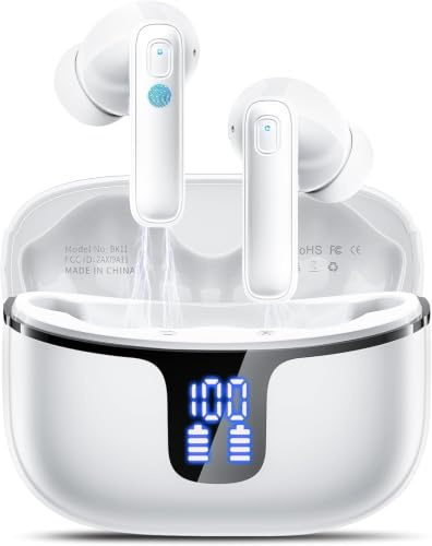 Cuffie Bluetooth, Auricolari Bluetooth Stereo HiFi, 2026 Cuffie Wireless In Ear con 4 ENC HD, Cuffiette Sport Touch Control, Cuffie Senza Fili con 40H Display LED, Earbuds per Android/iOS