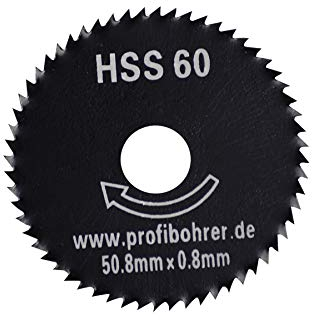 50mm Kreissägeblatt für Holz (Mini Handkreissäge) 50x11mm, 60 Zähne, Hochgeschwindigkeitsstahl, Schwarz, Kunststoff, Holz