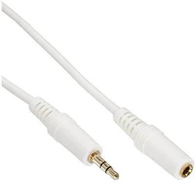 InLine 99937W Klinke Verlängerung, 3,5mm Klinke Stecker / Buchse, Stereo weiß / gold, 10m