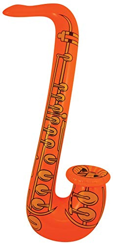 1 x Fancy Dress Party Inflatable 75cm Coloured Jazz Saxaphone Orange