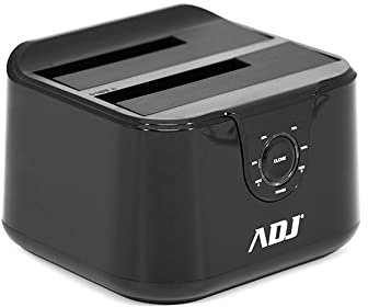 ADJ Docking Station USB 3.0 Per HDD 3.5 2.5 SATA I/II/III, Alimentatore Esterno, Supporta fino a 8 TB, Compatibile con Win/Mac, Nero