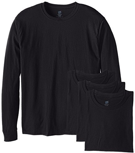 Hanes Men's Long-Sleeve ComfortSoft T-Shirt (Pack of 4) - Black - Large