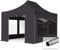 TOOLPORT Faltzelt Faltpavillon Pavillon 3x4,5m - mit 4 Seitenteilen (Panoramafenster) Premium Dach Partyzelt dunkelgrau