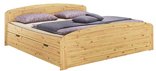 Erst-Holz® Funktionsbett Doppelbett Bettkasten Rollrost Matratze 200x200 Holzbett Massivholz 60.50-20 M
