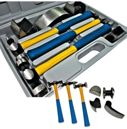 Trade_Ox - Kit de accesorios para carro de carrocerías, herramientas, 4 tasas, 3 martillos en Maleta