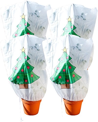 infactory Rosenschutzhaube: 4er-Set Winterschutz-Haube Weihnachtsbaum für Pflanzen, 110 x 120 cm (Abdeckhauben für Pflanzen, Pflanzenschutzhaube Winter, Weihnachten)